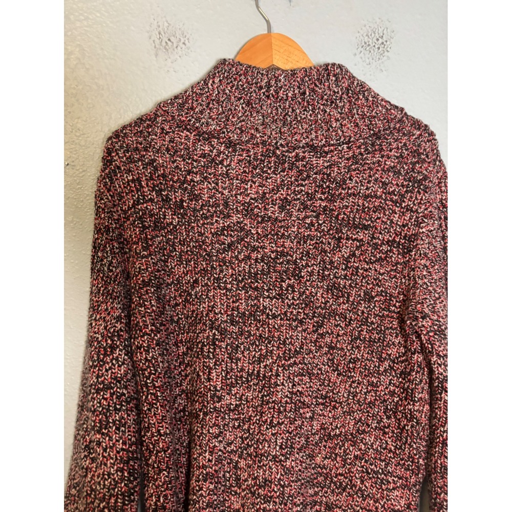 Rag & Bone Women's Bry Merino Wool Mock Neck Oversized Sweater Red Black Medium - Picture 7 of 10